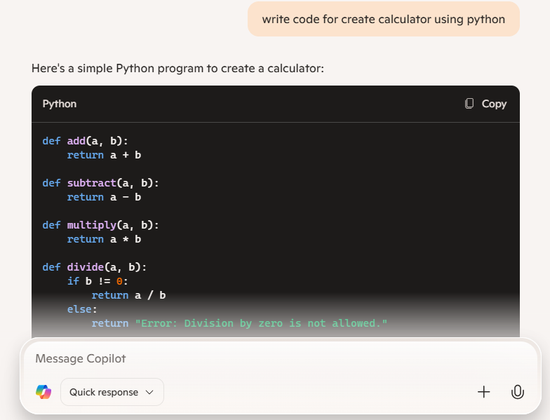 code written by copilot