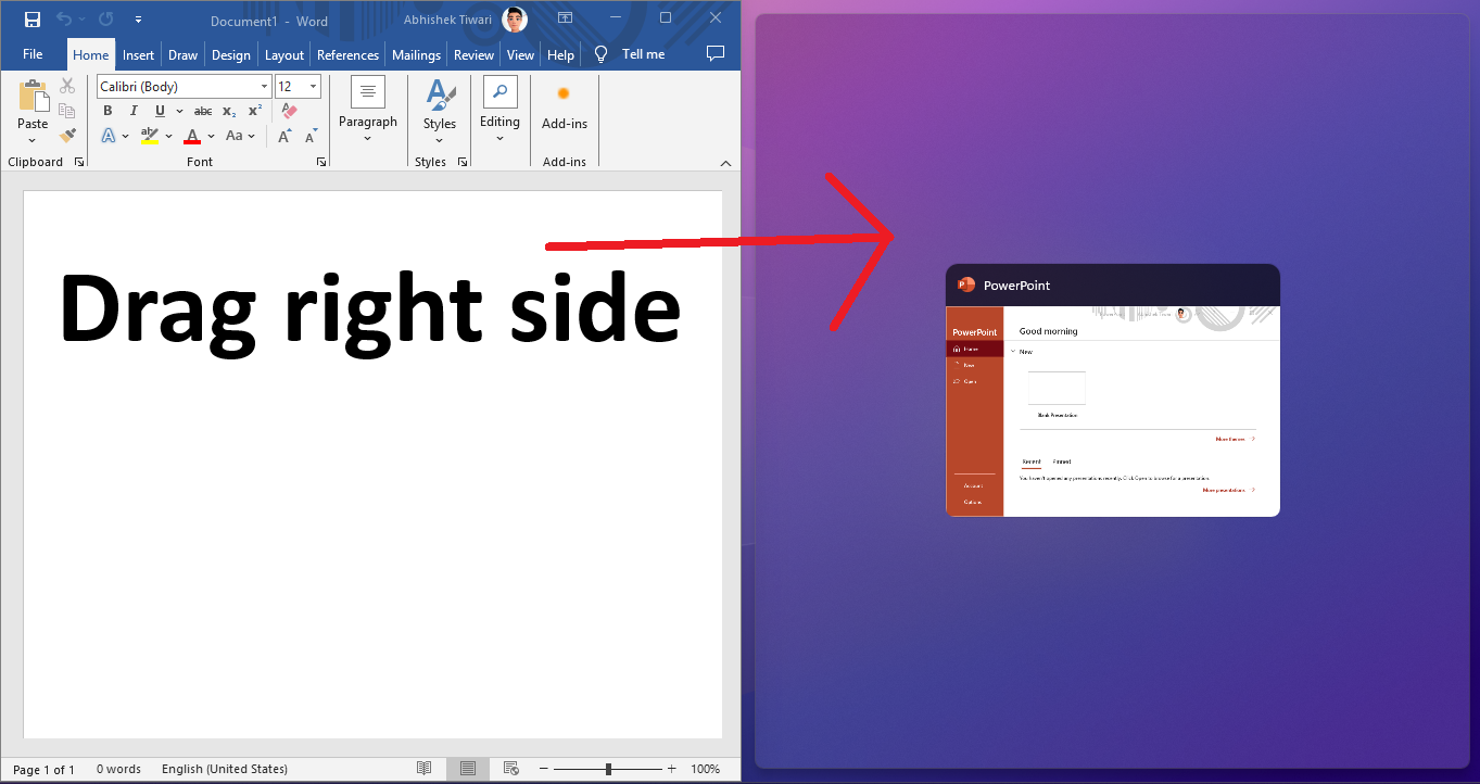 screenshot of second window snap