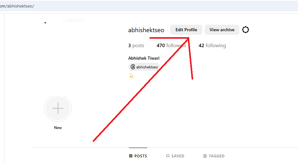 edit profile section screenshot