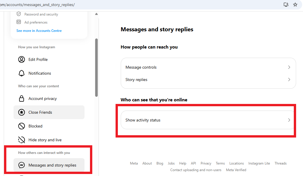 status setting screenshot