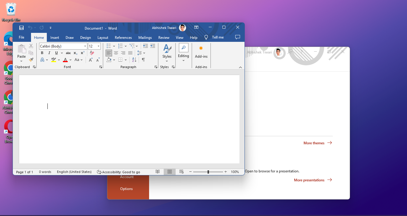 screenshot of two windows apps opened collaped